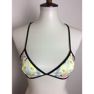 Victoria's Secret Swim Bikini Top Print Triangle Padded Swimwear